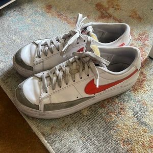 Nike Blazer Low Platform Orange Swoosh Women’s 9